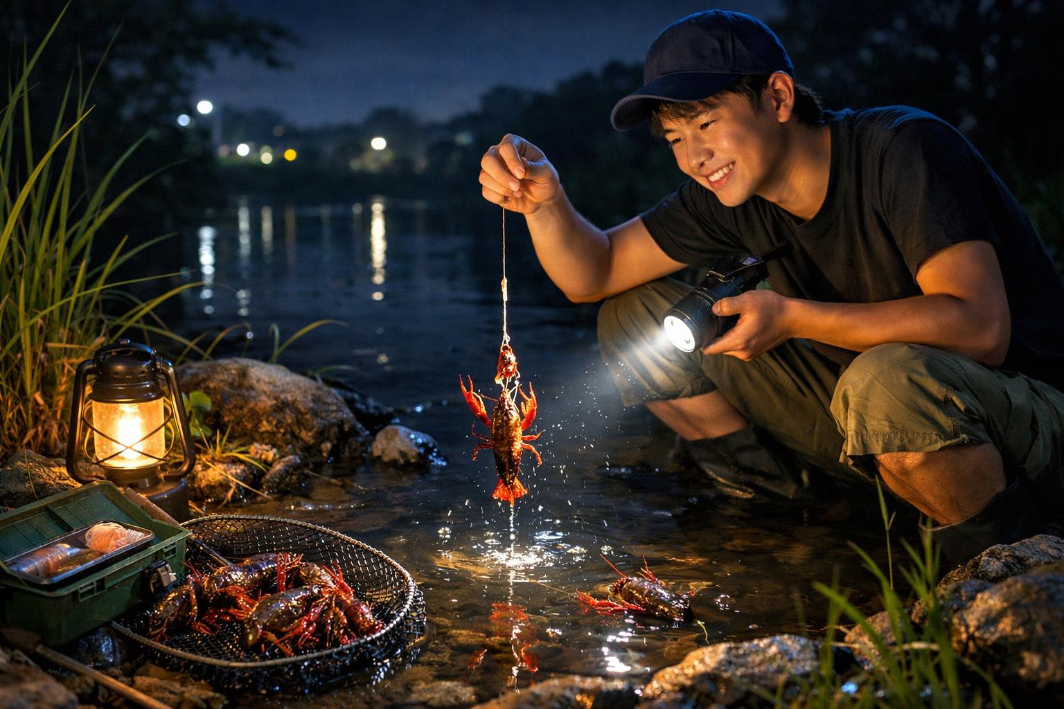 初心者でも入れ食い！ザリガニの夜釣りを成功させる5つの秘訣と注意点