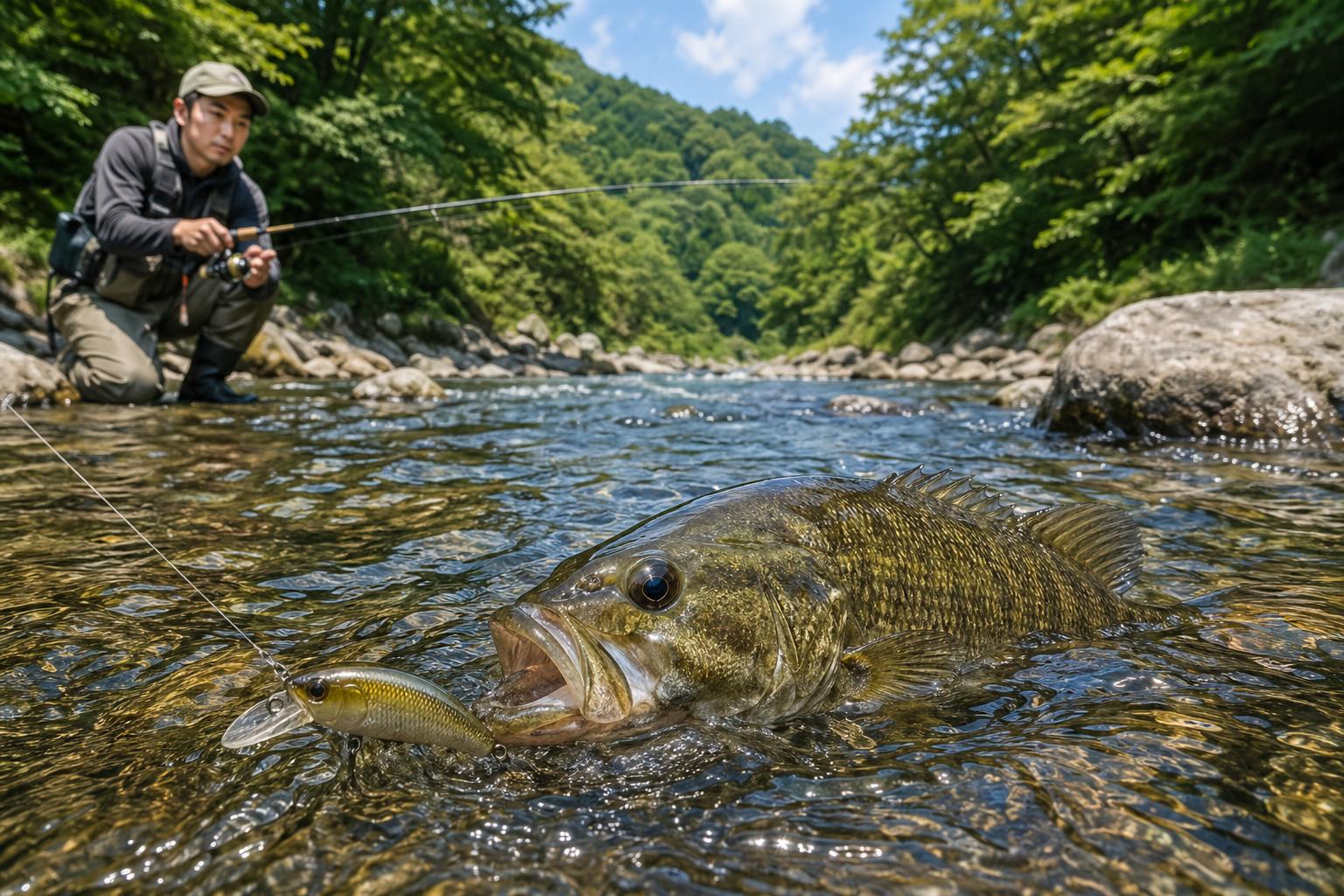 【時期別】川のスモールマウスバスの釣り方完全攻略｜流れを読んで釣果を出すプロの秘訣